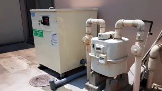 社員食堂に設置された業務用生ゴミ処理機「ゴミサー」GH-20型他社堆肥型からの入れ替え