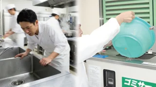 業務用厨房での「悩み」と「解決策（正しい機器）」の対比