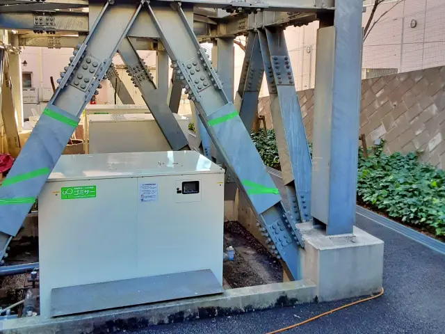 永生病院様に設置された業務用生ゴミ処理機「ゴミサー」GH-100型3台