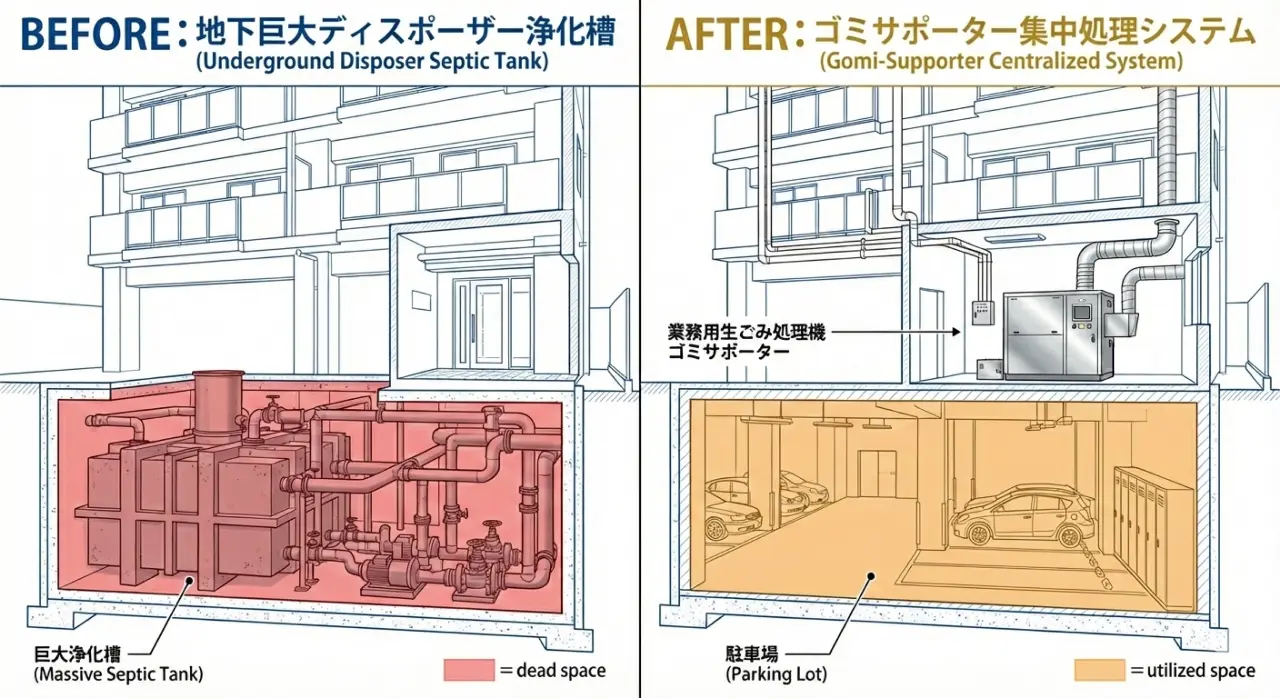 大規模開発での浄化槽リプレイス比較
