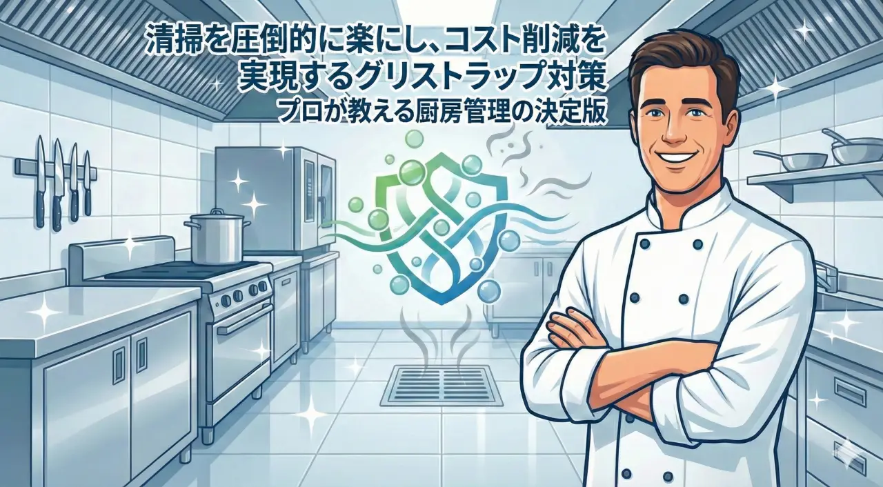 清掃を圧倒的に楽にし、コスト削減を実現するグリストラップ対策