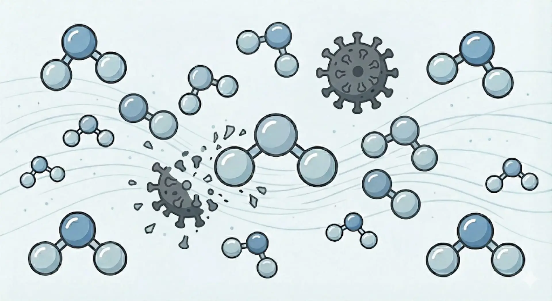 オゾンが酸化分解するイメージ