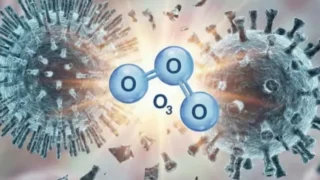 オゾンがウイルスを破壊するイメージ画像