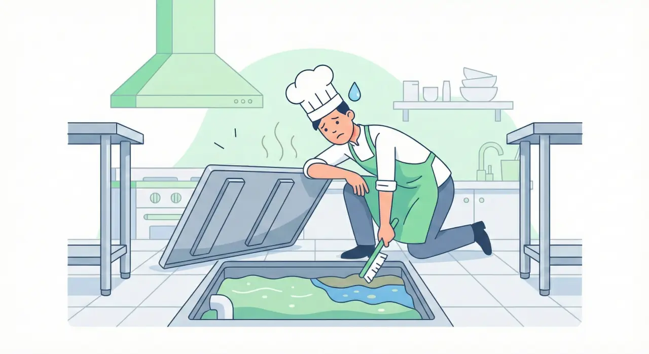 日々のグリーストラップ清掃が離職の大きな要因となっています。