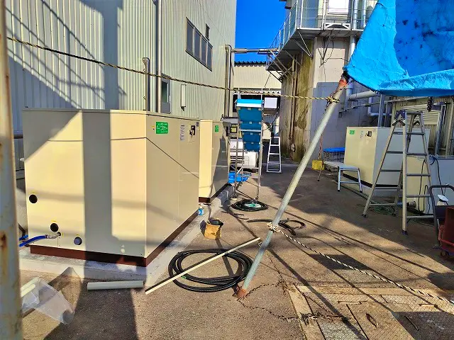 青森県H食品加工業者様に設置された業務用生ゴミ処理機ゴミサーGH-100×3台