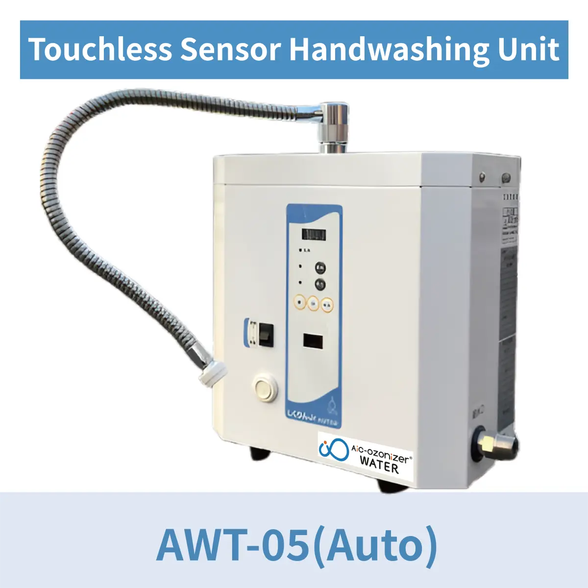 AWT-05 touchless ozone water dispenser for hygienic hand washing, generating 6.0 L/min.