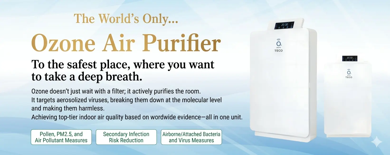 BT-180H Ozone Air Purifier - The world's only solution for a safe indoor environment