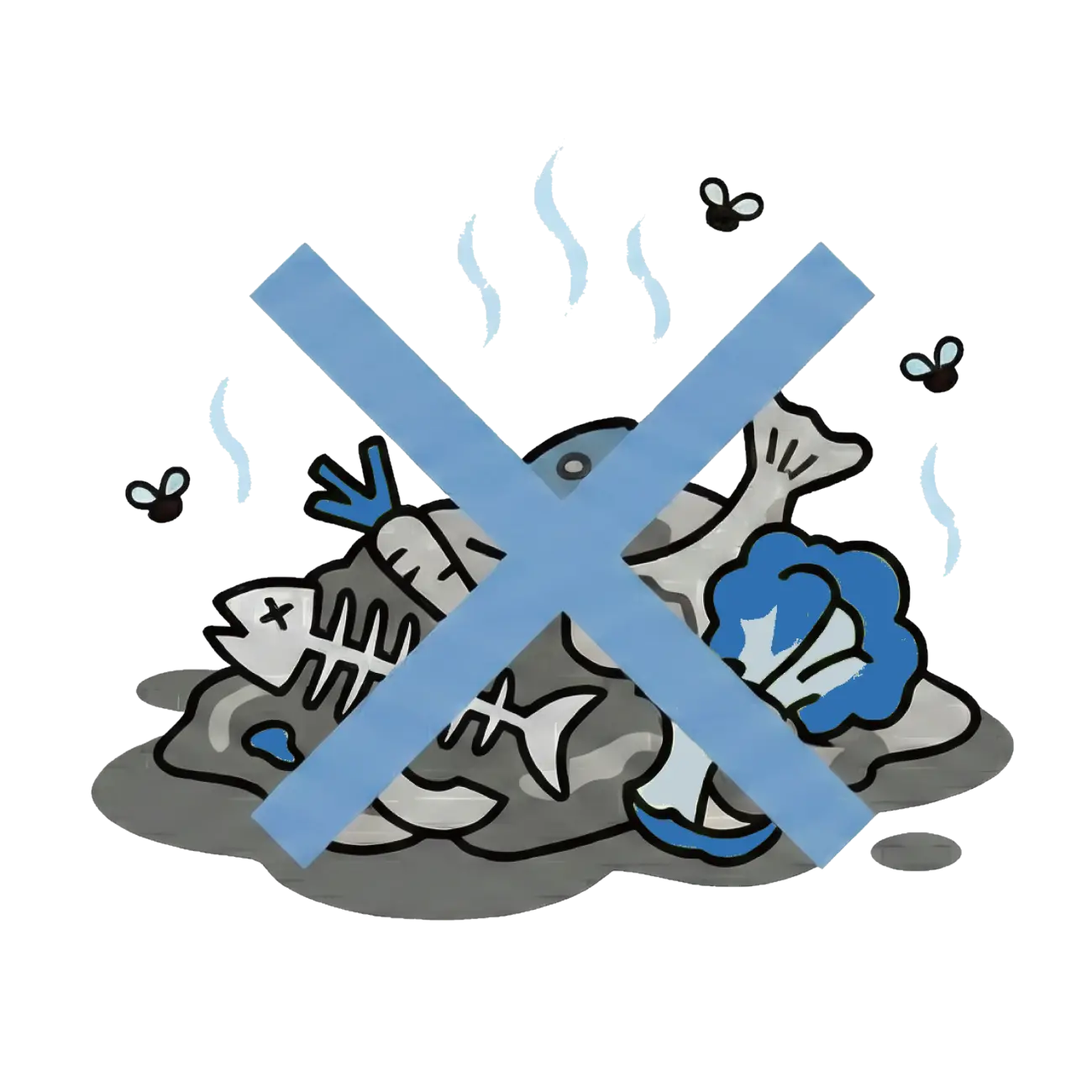 Do not leave food waste unattended.