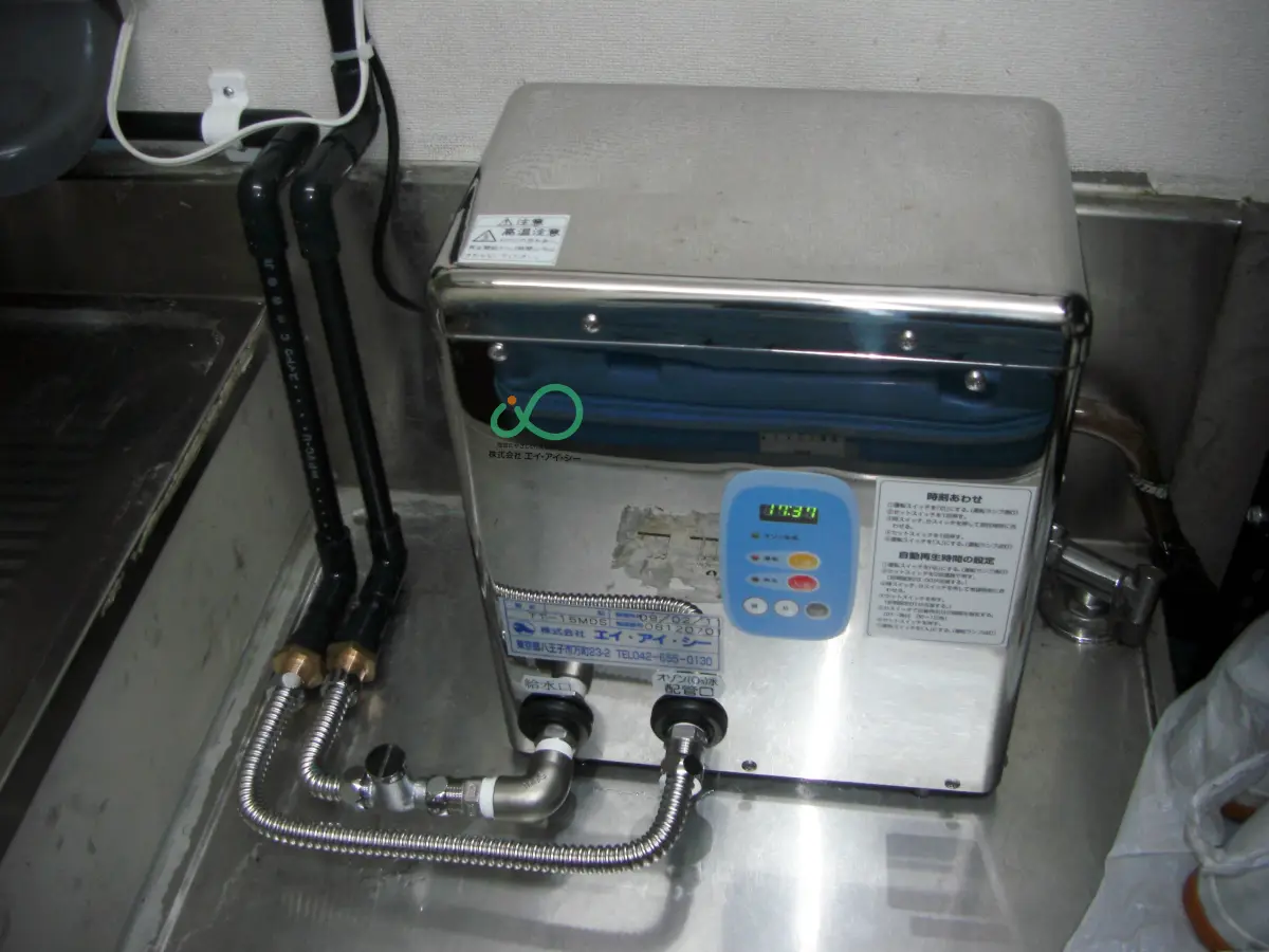 魚卸売業者の作業場に設置されたAICウォーターオゾナイザー®
