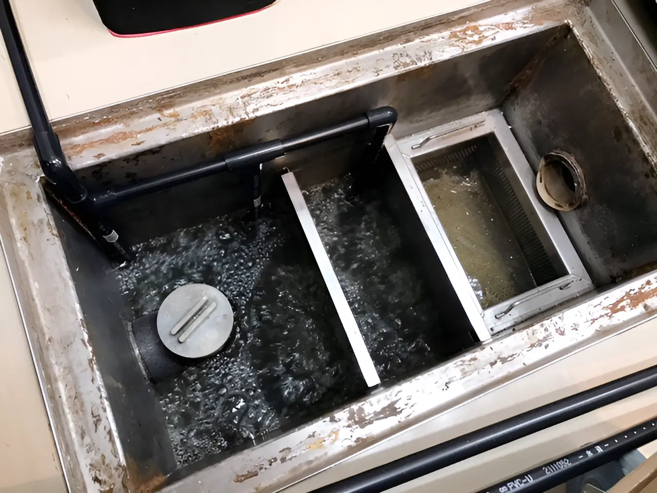 AICグリースオゾナイザーを導入したことで綺麗になった吉祥寺ラーメンチェーン店のグリーストラップ