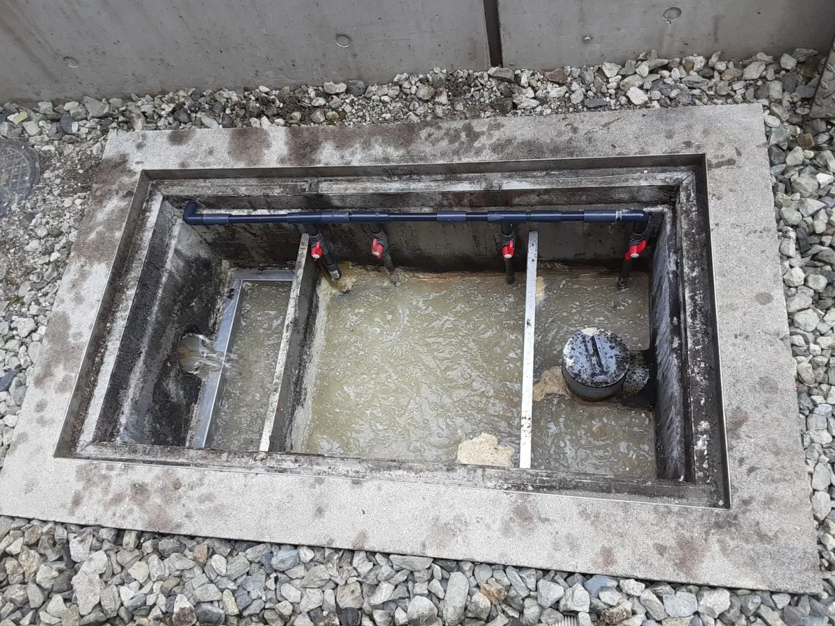 The grease trap at a company cafeteria in Tokyo.