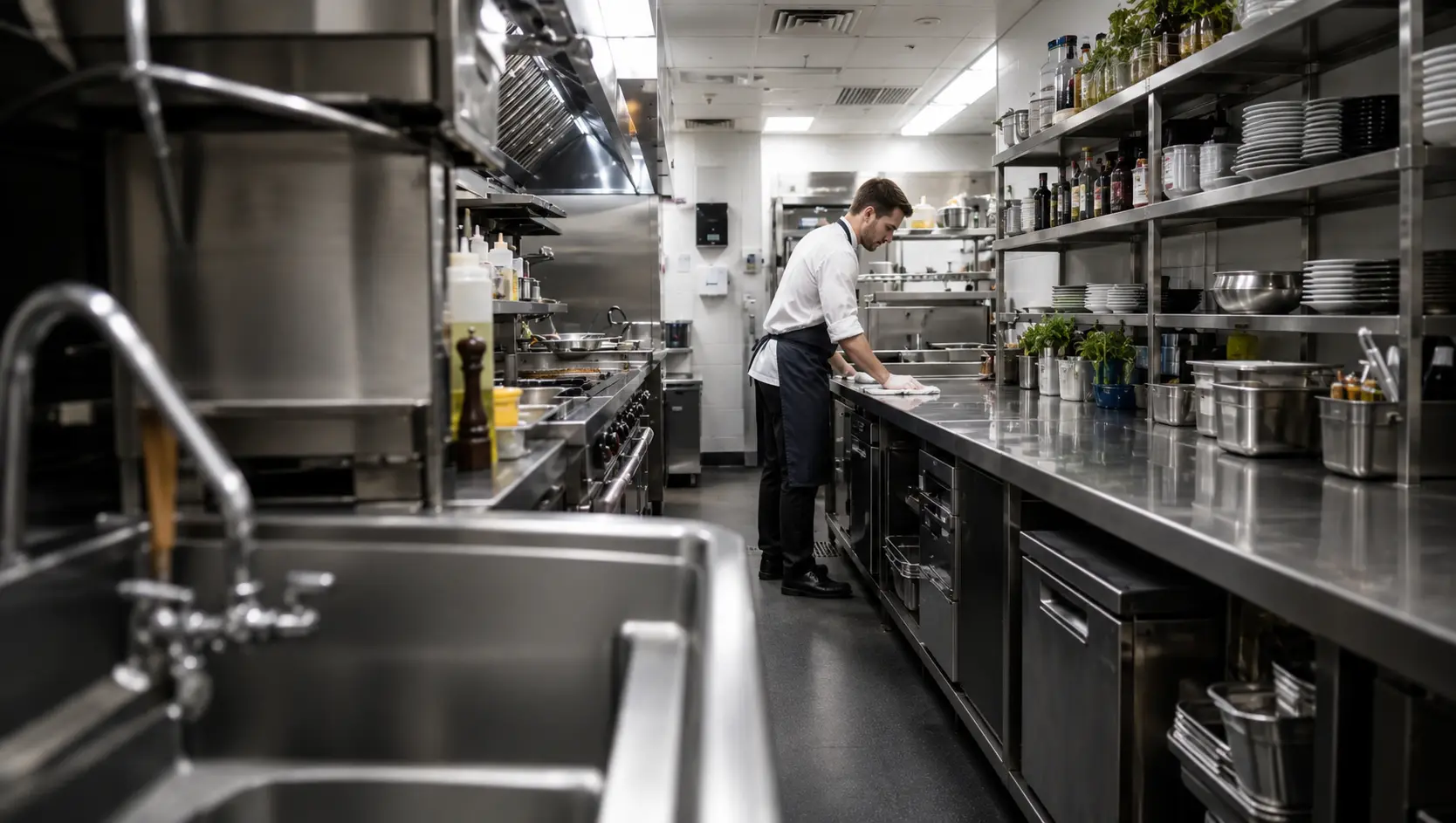 Commercial kitchen cleaning operations. The AIC Grease Ozonizer helps reduce the demanding burden of grease trap cleaning for onsite staff.