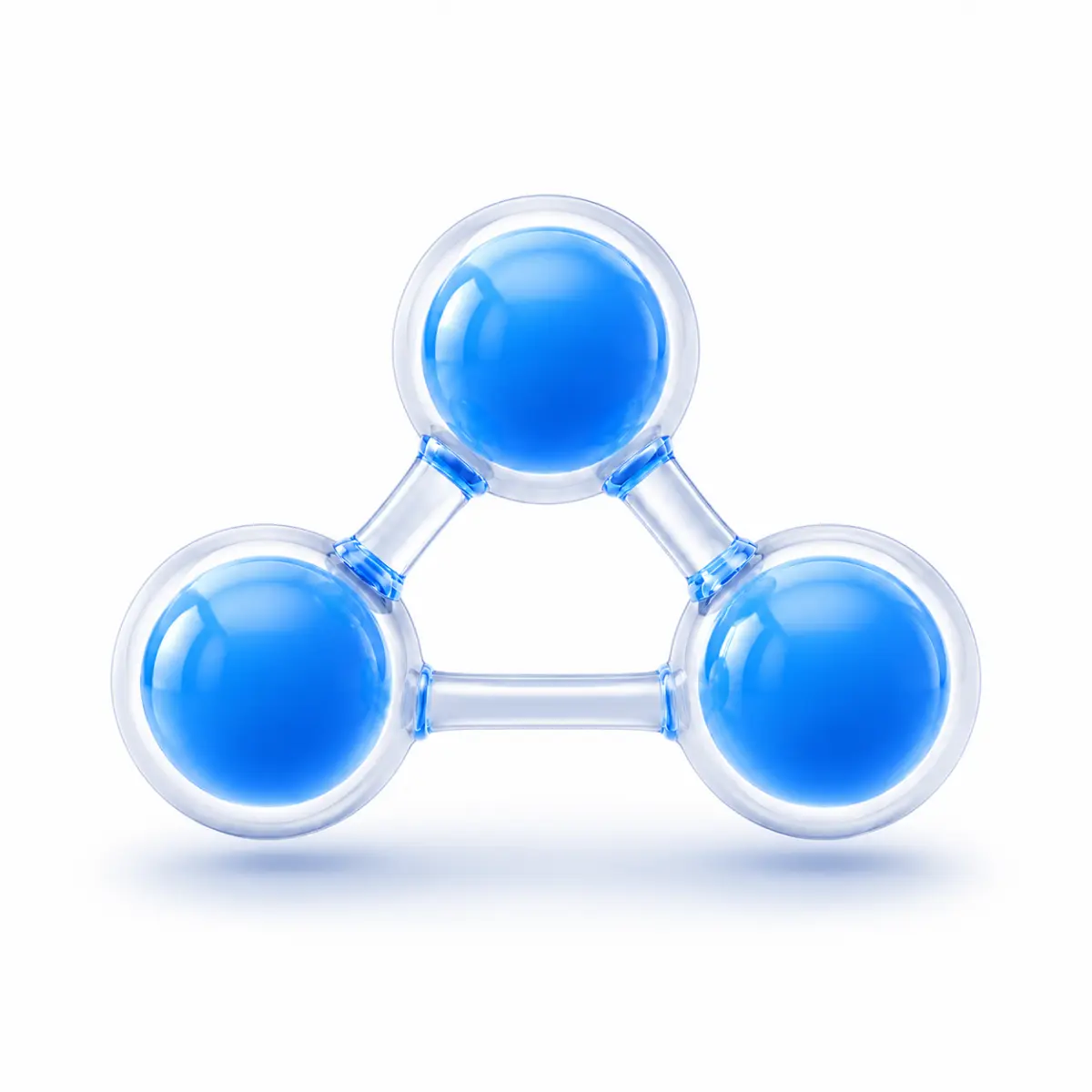 3つの酸素原子から構成されるオゾン分子（O3）の3Dイメージ